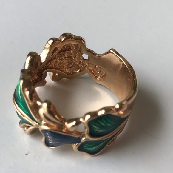 Ross-Simons Tropical Leaf Sterling 925 Gold Ring, Size 9 - Picture 4 of 14